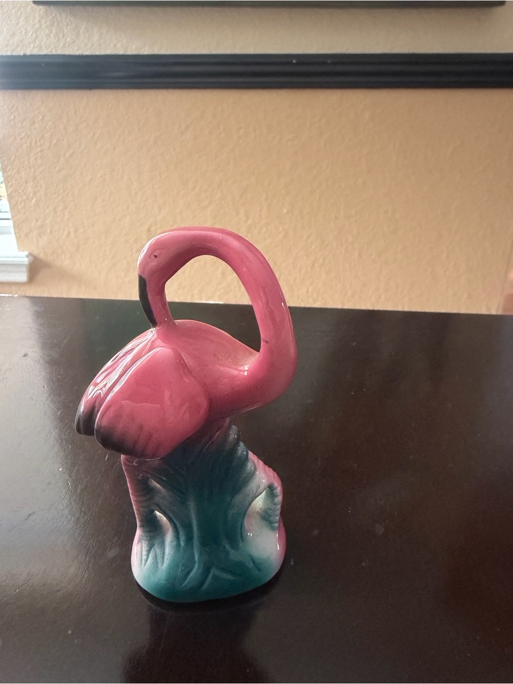 vintage 1980s pink flamingo ceramic salt or pepper shaker
